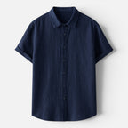 Felorro | Men’s Linen Shirt Breathable Comfort Short Sleeve Button Up