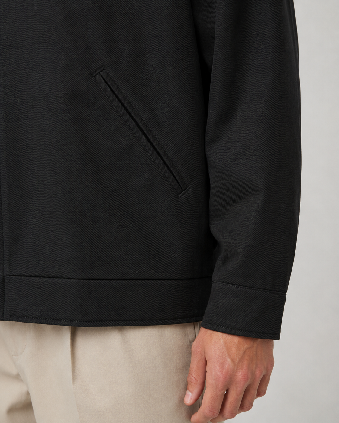 Men's Contrast Collar Barn Jacket Zip Front Workwear