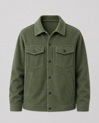 Men's Corduroy Overshirt - Cotton Shirt Jacket with Chest Pockets