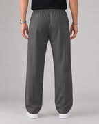 Men's Elasticated Waist Drawstring Trousers Smart Relaxed Leg