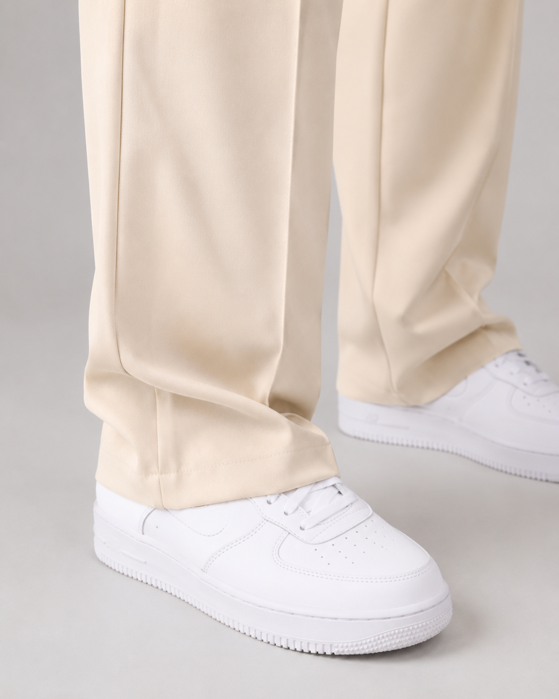 Men's Elasticated Waist Drawstring Trousers Smart Relaxed Leg