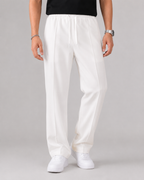 Men's Elasticated Waist Drawstring Trousers Smart Relaxed Leg