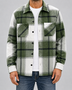 Men's Plaid Flannel Overshirt - Warm Brushed Check Shirt Jacket