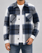Men's Plaid Flannel Overshirt - Warm Brushed Check Shirt Jacket