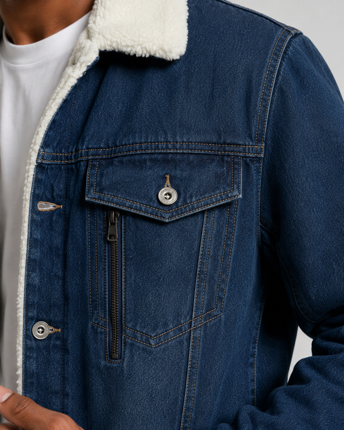 Men's Sherpa Lined Denim Trucker Jacket