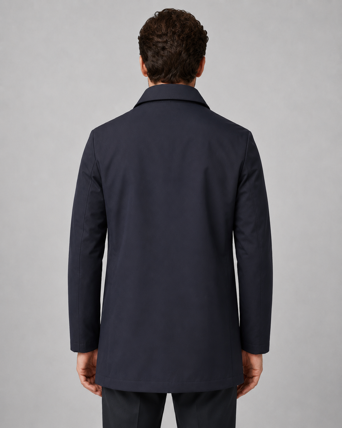 Men's Button-Up Mac Coat with Point Collar