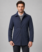 Men's Button-Up Mac Coat with Point Collar