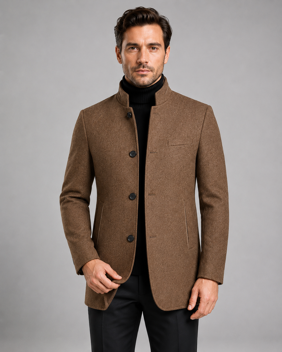 Men's Mandarin Collar Blazer