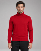 Men's Turtleneck Sweater Fine Knit Roll Neck Classic Fit
