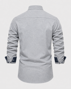 Men's Button-Down Shirt Long Sleeve Contrast Cuffs Slim Fit