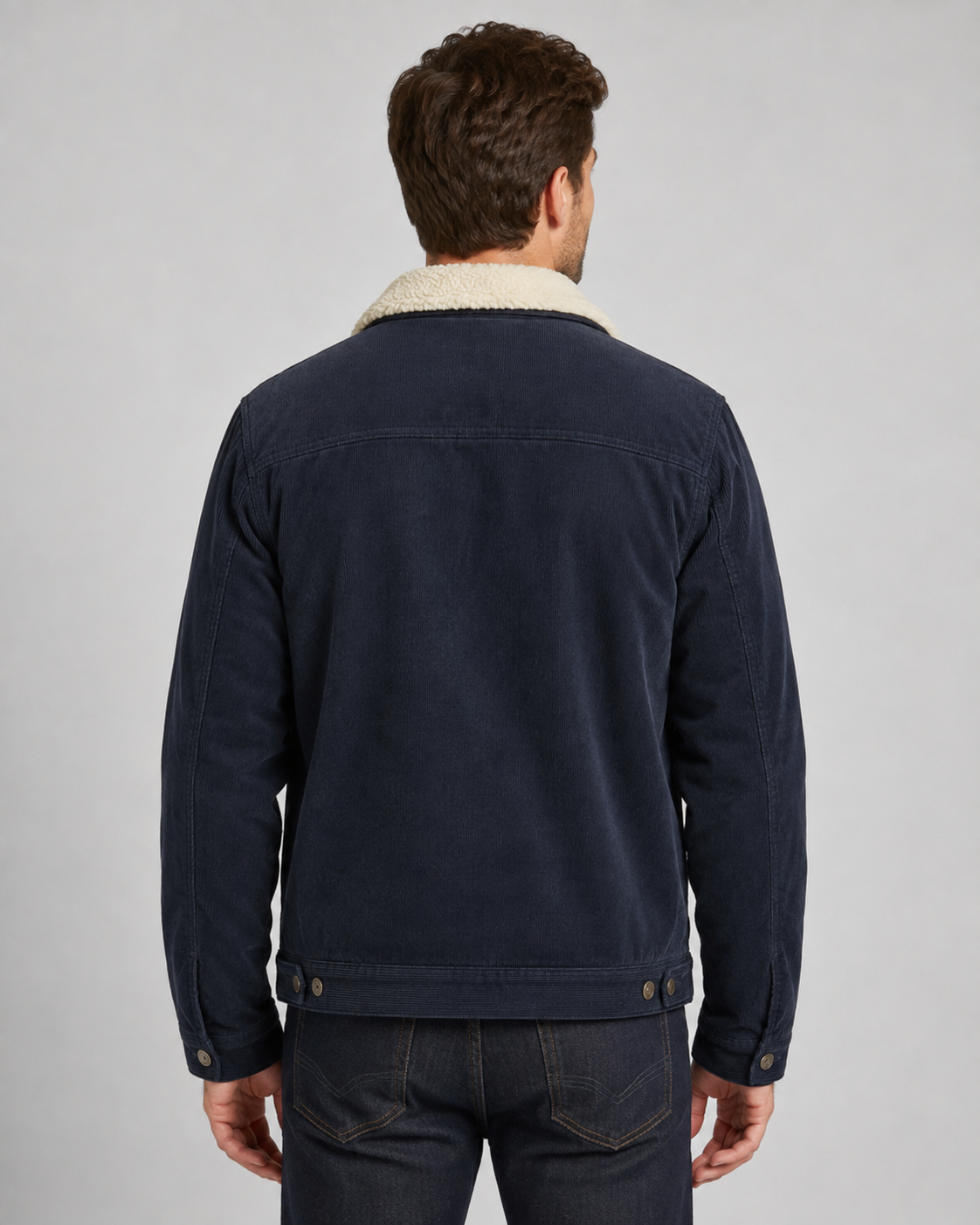 Men's Corduroy Trucker Jacket - Sherpa Collar Regular Fit