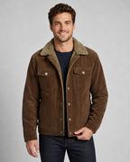 Men's Corduroy Trucker Jacket - Sherpa Collar Regular Fit