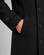 Men's Double-Breasted Long Overcoat - Wide Lapel Tailored Fit