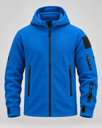 Men's Fleece Hooded Jacket – Full Zip Multi-Pocket Regular Fit