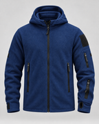 Men's Fleece Hooded Jacket – Full Zip Multi-Pocket Regular Fit