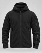 Men's Fleece Hooded Jacket – Full Zip Multi-Pocket Regular Fit