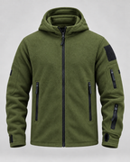 Men's Fleece Hooded Jacket – Full Zip Multi-Pocket Regular Fit