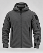 Men's Fleece Hooded Jacket – Full Zip Multi-Pocket Regular Fit
