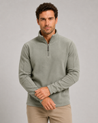 Men's Fleece Quarter Zip Pullover - Stand Collar Regular Fit