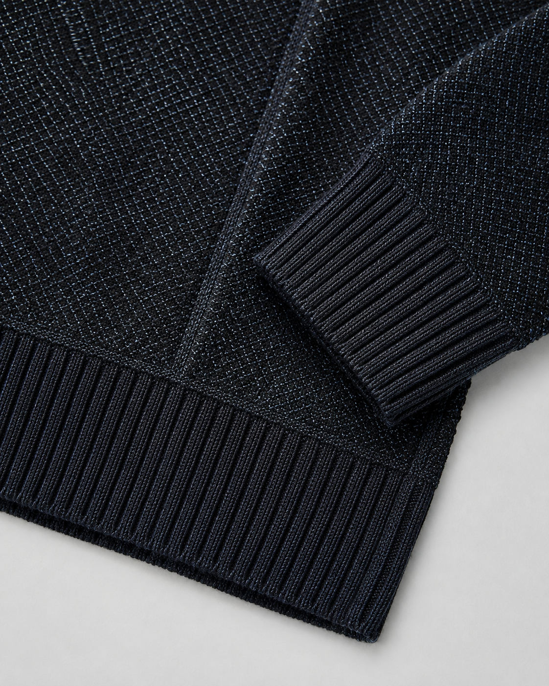 Men's Full Zip Knitted Cardigan - Colour Block Ribbed Stand Collar