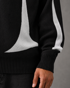 Men's Graphic Knit Sweater - Relaxed Crew Neck Streetwear Fit