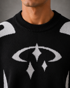 Men's Graphic Knit Sweater - Relaxed Crew Neck Streetwear Fit