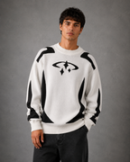 Men's Graphic Knit Sweater - Relaxed Crew Neck Streetwear Fit