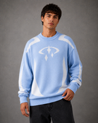 Men's Graphic Knit Sweater - Relaxed Crew Neck Streetwear Fit