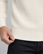 Men's Henley Sweater - Ribbed Knit Button Neck Raglan Sleeve