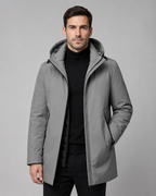 Men's Hooded Insulated Parka with Quilted Lining