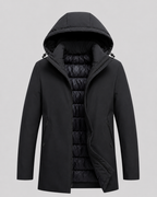 Men's Hooded Insulated Parka with Quilted Lining
