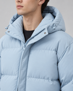 Men's Hooded Puffer Jacket - Quilted Relaxed Fit Drawcord Hem