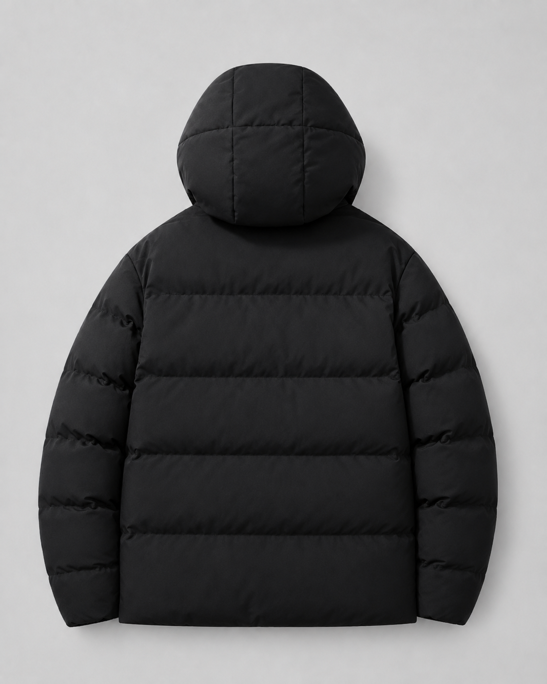 Men's Winter Puffer Jacket with Drawstring Hood and Zip Pockets