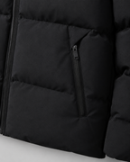 Men's Winter Puffer Jacket with Drawstring Hood and Zip Pockets