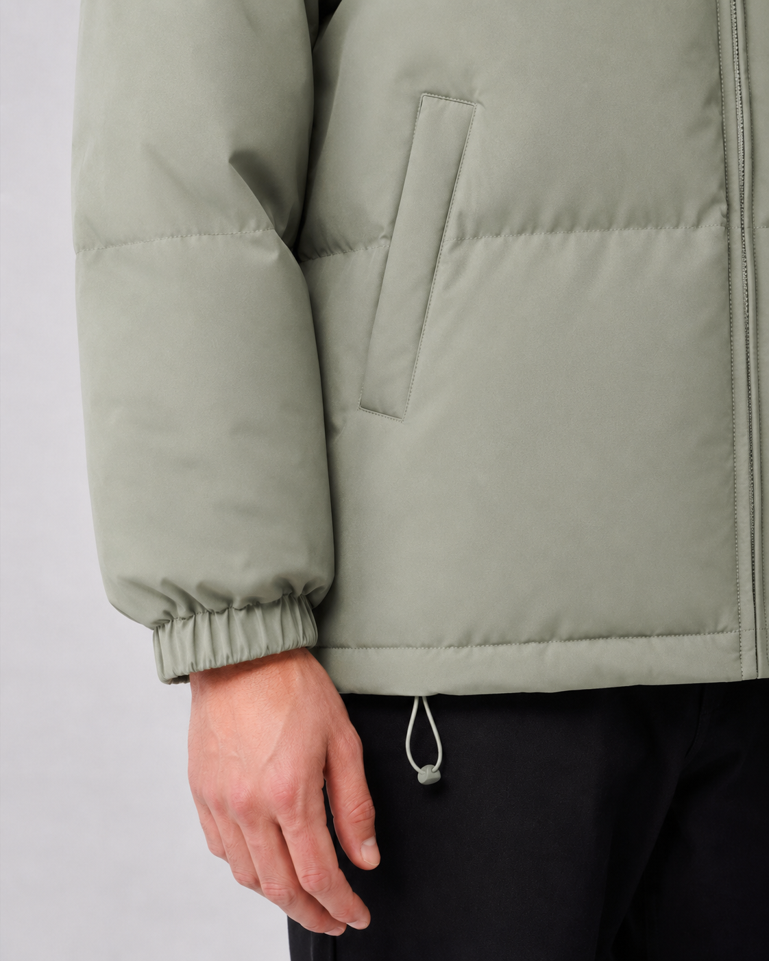 Men's Hooded Winter Puffer Jacket with High Neck