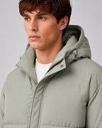Men's Hooded Winter Puffer Jacket with High Neck
