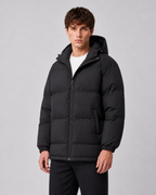 Men's Hooded Winter Puffer Jacket with High Neck