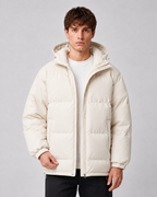 Men's Hooded Winter Puffer Jacket with High Neck