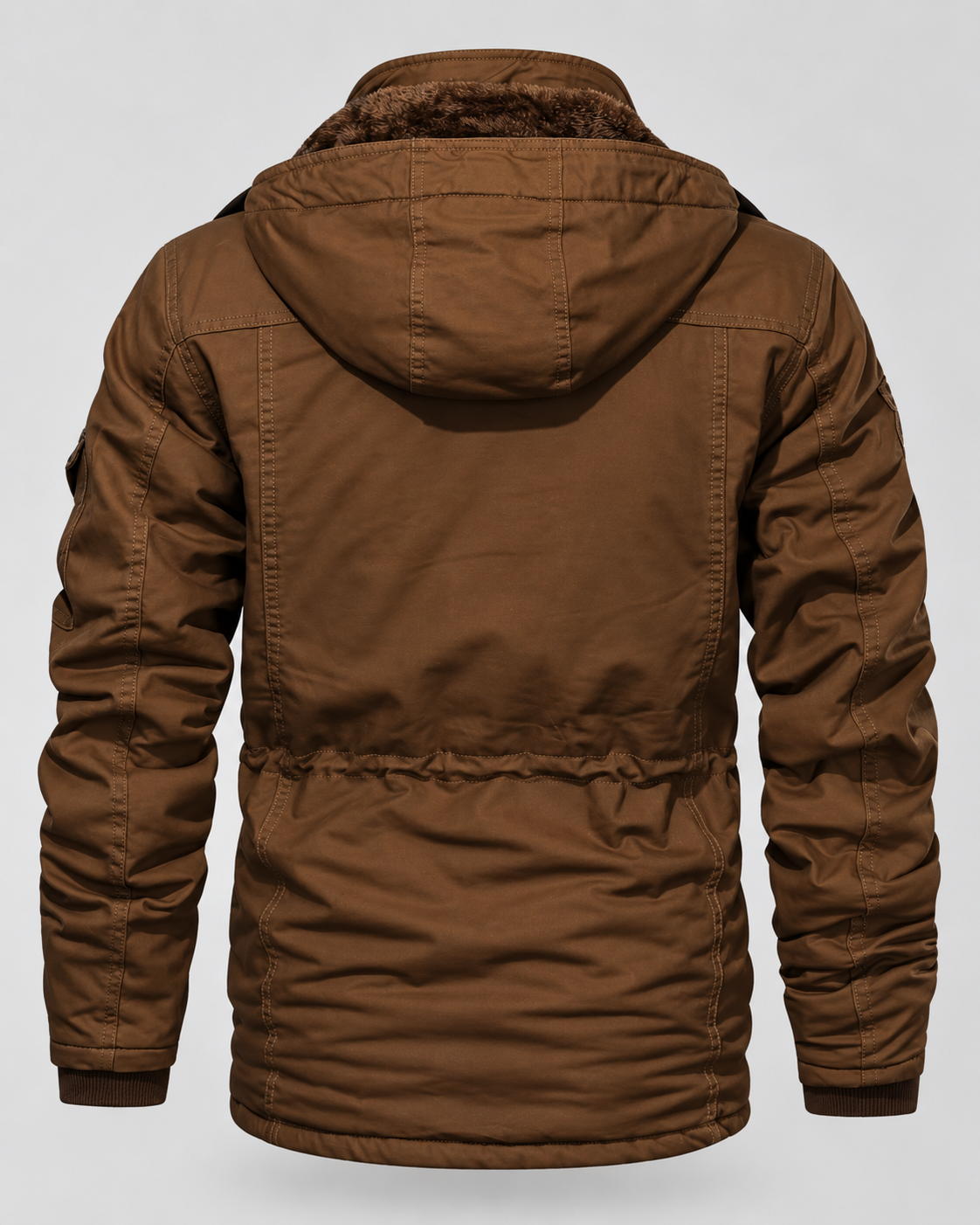 Men's Hooded Utility Parka - Fleece-Lined Multi-Pocket Regular Fit