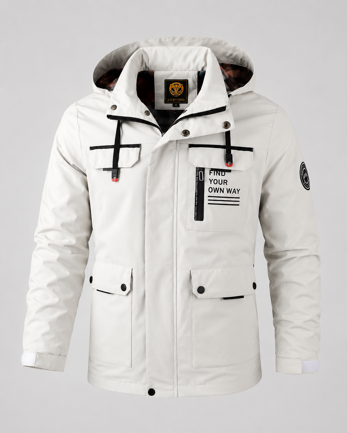 Men's Hooded Winter Parka - Utility Pockets Regular Fit