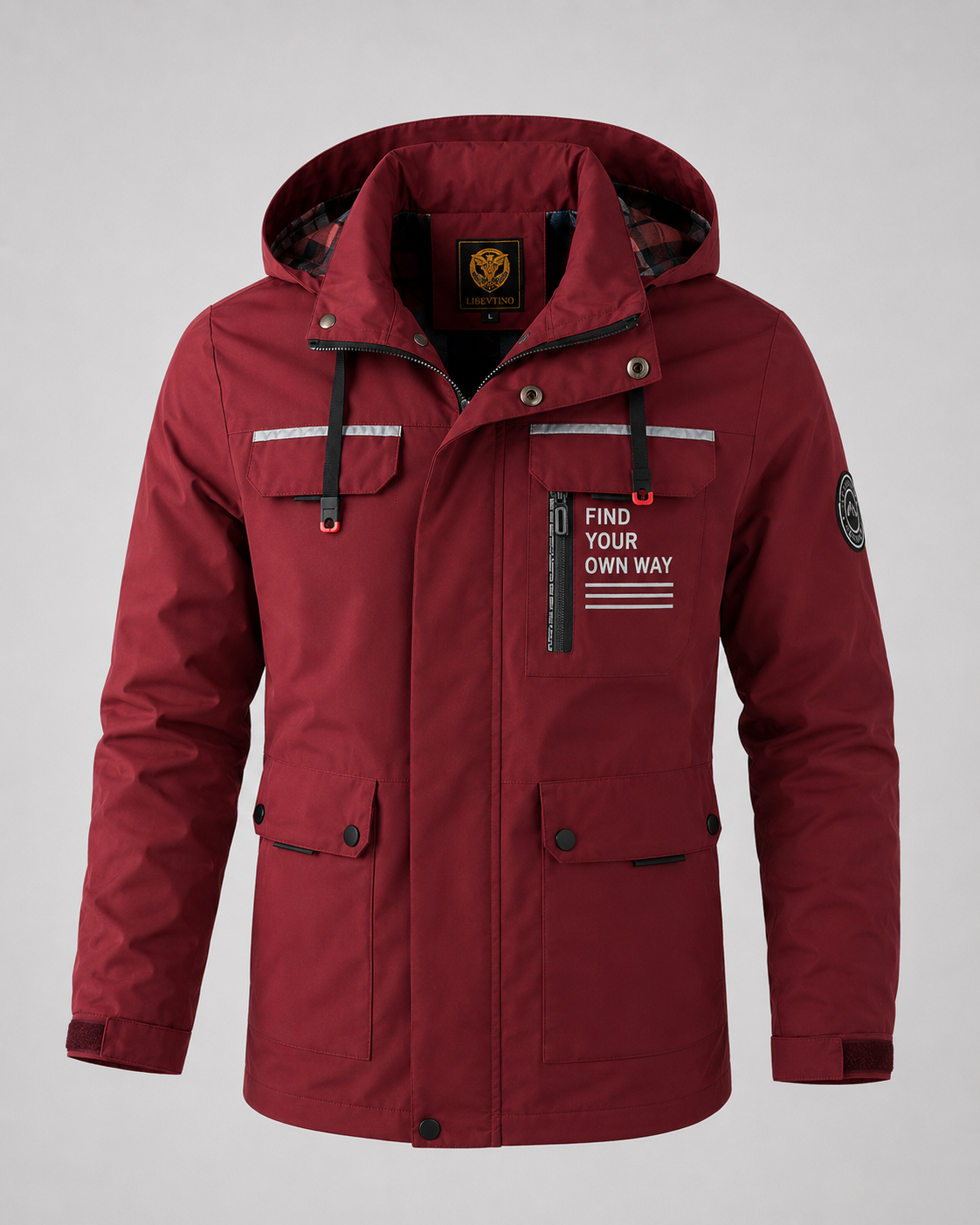 Men's Hooded Winter Parka - Utility Pockets Regular Fit