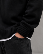 Men's Knit Sweater - Broken Heart Detail Relaxed Streetwear Fit