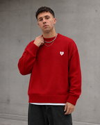 Men's Knit Sweater - Broken Heart Detail Relaxed Streetwear Fit