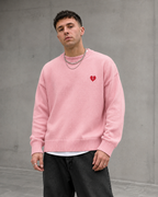 Men's Knit Sweater - Broken Heart Detail Relaxed Streetwear Fit