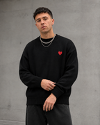 Men's Knit Sweater - Broken Heart Detail Relaxed Streetwear Fit