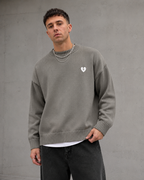 Men's Knit Sweater - Broken Heart Detail Relaxed Streetwear Fit