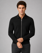 Men's Knitted Full Zip Cardigan - Collared Regular Fit