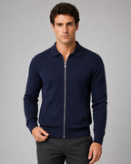 Men's Knitted Full Zip Cardigan - Collared Regular Fit