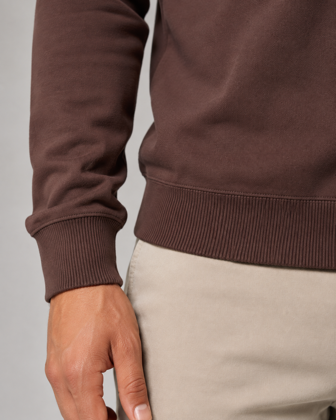 Men's Knitted Polo Sweater - Contrast Collar Long Sleeve