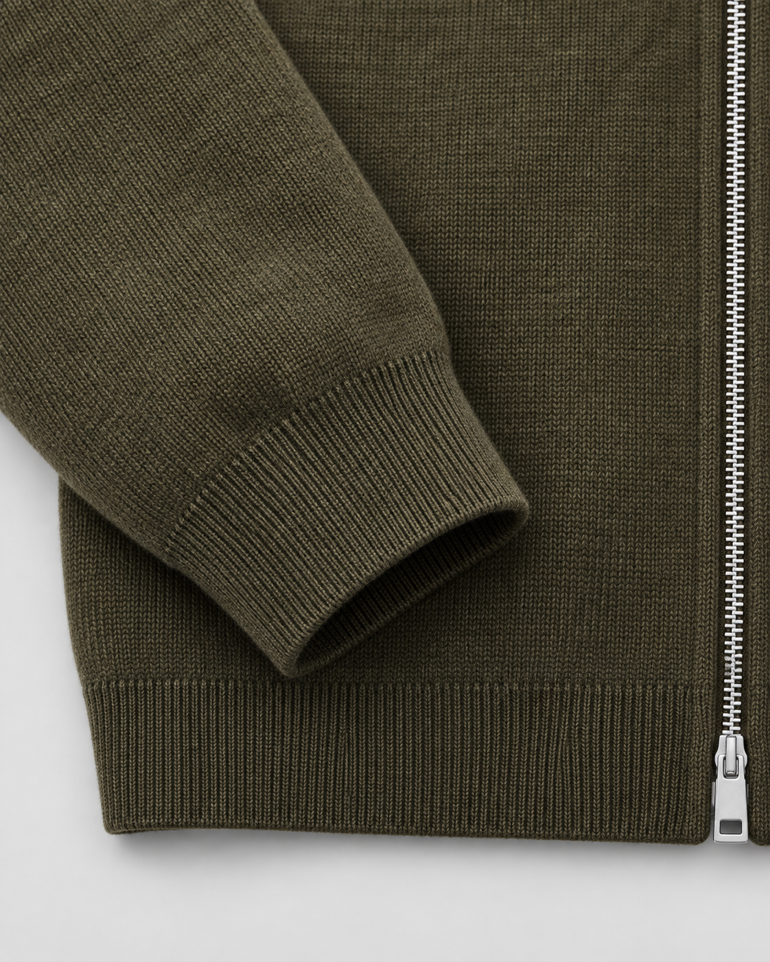 Men's Knitted Zip Jacket – Shirt Collar Chest Pockets Regular Fit